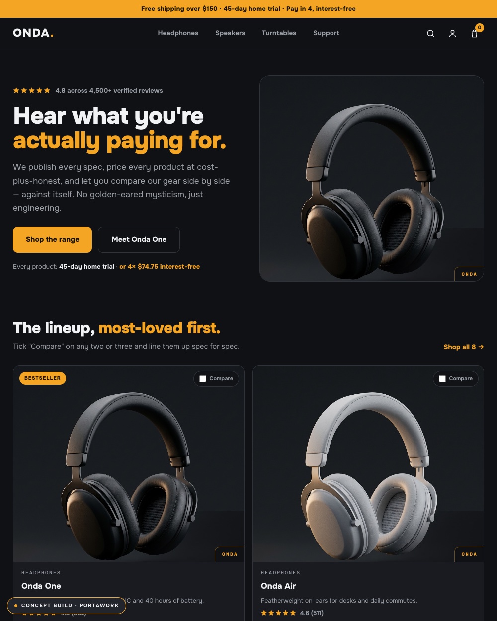 Onda audio storefront