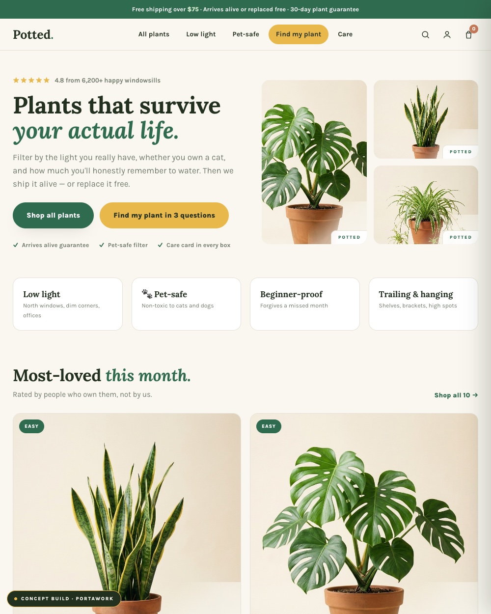 Potted plant storefront