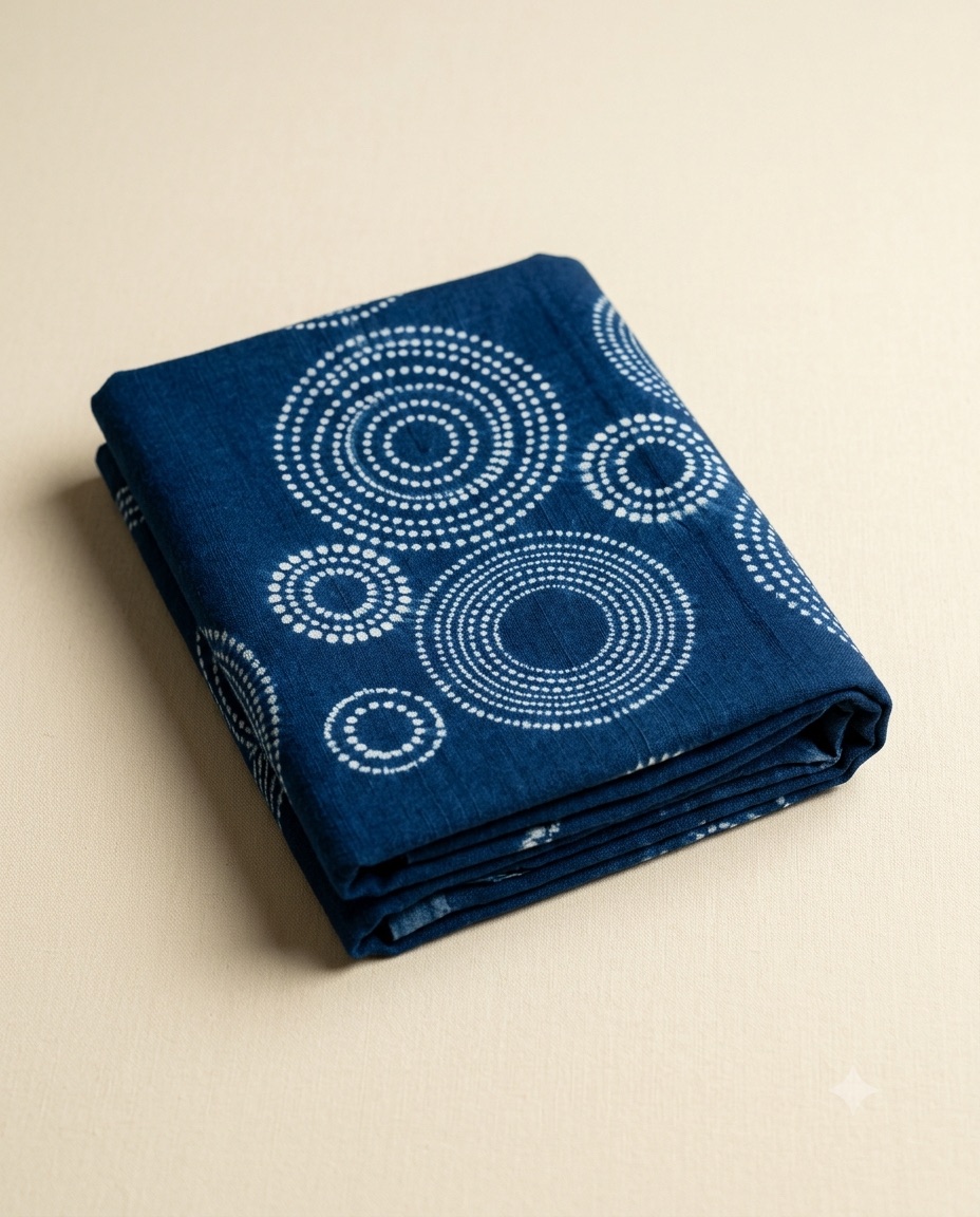 Adire indigo resist-dyed cloth